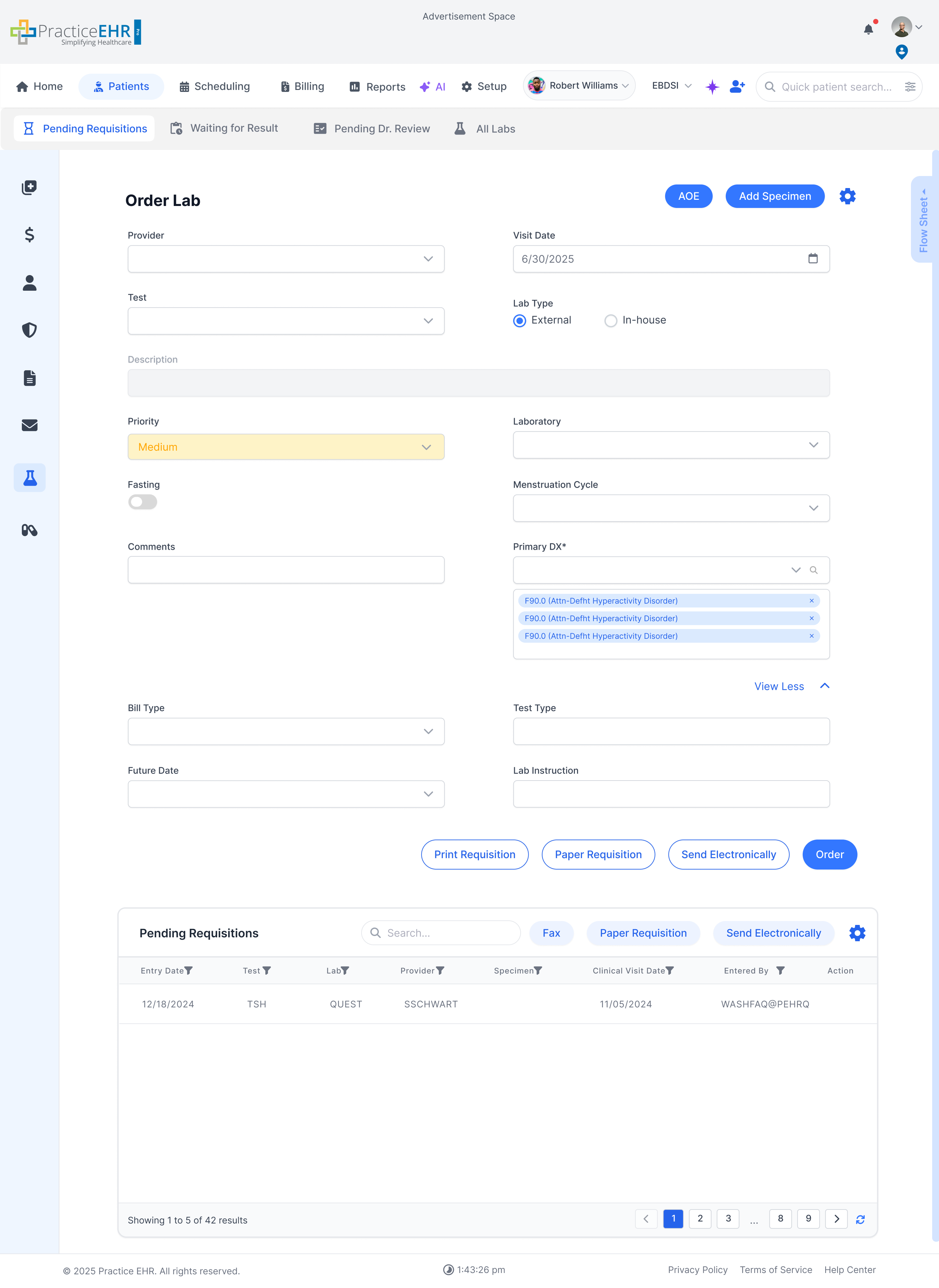 Order Lab Additional Info